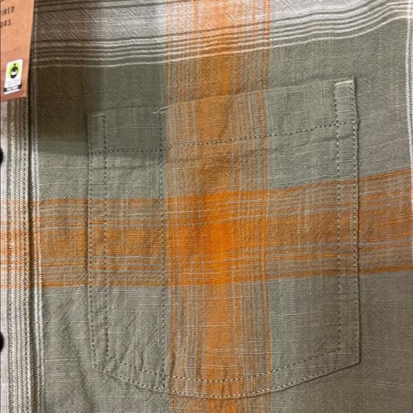 Casual Green and Orange Plaid Button Down Shirt - Picture 5 of 7